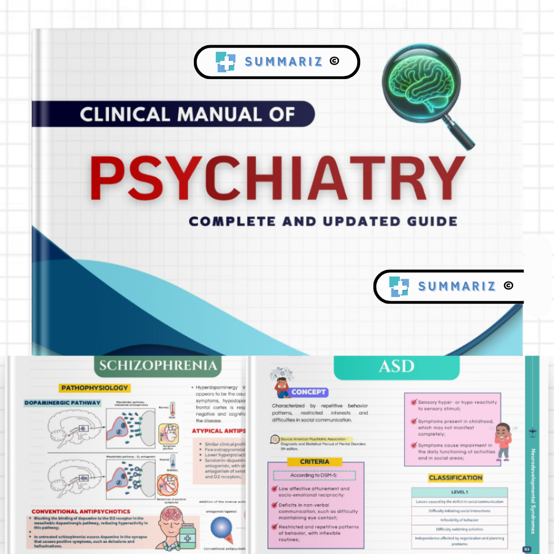 Clinical Psychiatry, Mental Health, Psychiatric Disorders, Psychiatric Anamnesis, Mood Disorders, Anxiety Disorders, Psychotic Disorders, Substance Use Disorders, Personality Disorders, Eating Disorders, Sleep Disorders, Neurodevelopmental Disorders, Women's Mental Health, Psychiatric Emergencies, Psychiatric Therapies, Health Professionals, Medical Students, PDF Medical Material, Digital Medical Guide